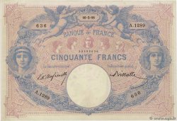 50 Francs BLEU ET ROSE FRANCE  1898 F.14.10 VF