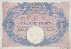 50 Francs BLEU ET ROSE FRANCE  1916 F.14.29 VF+
