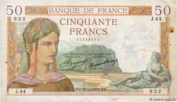50 Francs CÉRÈS FRANCIA  1934 F.17.01 BC+
