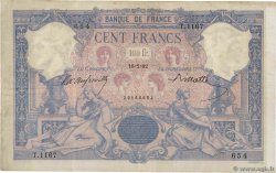 100 Francs BLEU ET ROSE FRANCE  1892 F.21.05 VF