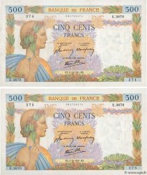 500 Francs LA PAIX Consécutifs FRANCIA  1941 F.32.22 EBC+
