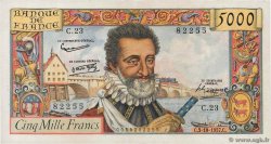 5000 Francs HENRI IV FRANCE  1957 F.49.03 TTB