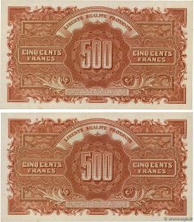 500 Francs MARIANNE fabrication anglaise Consécutifs FRANCE  1945 VF.11.01 UNC-