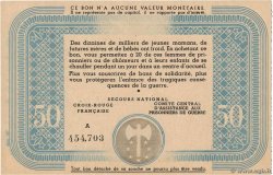 50 Francs BON DE SOLIDARITÉ FRANCE regionalism and miscellaneous  1941 KL.09A UNC