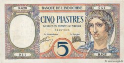 5 Piastres FRENCH INDOCHINA  1927 P.049b F+