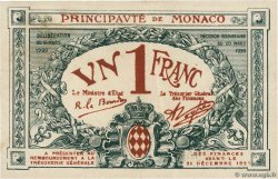 1 Franc MONACO  1920 P.05 VF+