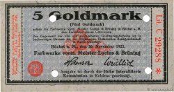 5 Goldmark GERMANY Hochst 1923 Mul.2525.7