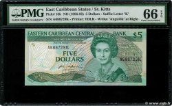 5 Dollars CARIBBEAN   1986 P.18k UNC