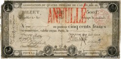 500 Francs type An6 Annulé FRANKREICH  1799 PS.253 SGE