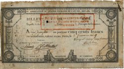 500 Francs Annulé FRANCIA  1799 PS.254 B