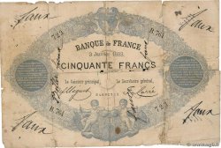50 Francs type 1868 Indices Noirs Faux FRANCE  1883 F.A38.13x AB