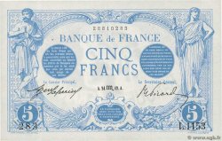 5 Francs BLEU FRANKREICH  1912 F.02.10 VZ