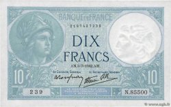 10 Francs MINERVE modifié FRANKREICH  1942 F.07.31 fST
