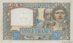 20 Francs TRAVAIL ET SCIENCE FRANCIA  1940 F.12.02 EBC
