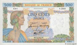 500 Francs LA PAIX FRANCE  1941 F.32.14 AU