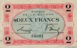2 Francs FRENCH GUIANA  1917 P.06 VZ+