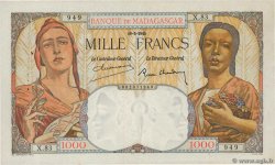 1000 Francs MADAGASCAR  1945 P.041 VF+