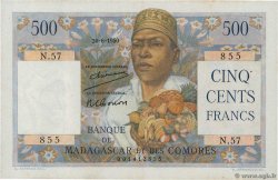 500 Francs MADAGASCAR  1950 P.047b XF