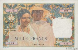 1000 Francs MADAGASCAR  1961 P.048a XF