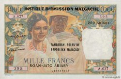 1000 Francs - 200 Ariary MADAGASCAR  1961 P.054 MBC+