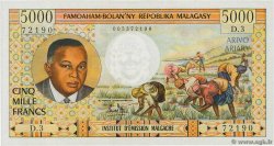 5000 Francs - 1000 Ariary MADAGASCAR  1966 P.060a UNC-