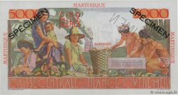 5000 Francs Schoelcher Spécimen MARTINIQUE  1946 P.34s UNC