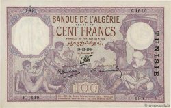 100 Francs TUNESIEN  1938 P.10c VZ