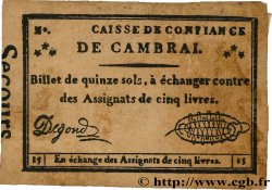 15 Sols Faux FRANCE régionalisme et divers Cambrai 1792 Kc.59.021 TB+
