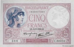 5 Francs FEMME CASQUÉE modifié FRANCE  1939 F.04.08