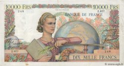 10000 Francs GÉNIE FRANÇAIS FRANCE  1950 F.50.41 VF