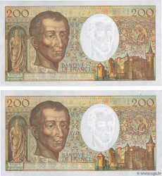 200 Francs MONTESQUIEU Modifié Consécutifs FRANCE  1994 F.70/2.01 UNC-