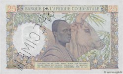 25 Francs Spécimen FRENCH WEST AFRICA  1943 P.38s fST+