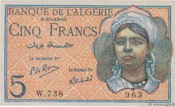 5 Francs ALGÉRIE  1944 P.094b NEUF