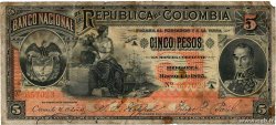 5 Pesos KOLUMBIEN  1895 P.235 SGE