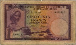 500 Francs BELGISCH-KONGO  1955 P.28b fS