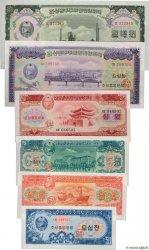 50 Chon, 1 au 100 Won Lot NORDKOREA  1959 P.12 au P.17