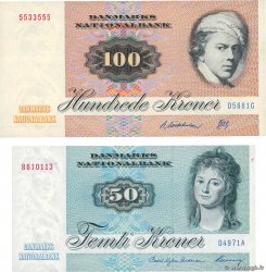 50 et 100 Kroner Lot DINAMARCA  1988 P.050n et P.051r FDC