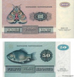 50 et 100 Kroner Lot DENMARK  1988 P.050n et P.051r UNC