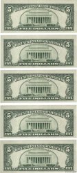 5 Dollars Consécutifs UNITED STATES OF AMERICA Boston 1988 P.481b AU-