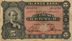 5 Kronur ICELAND  1904 P.10 F