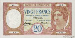 20 Francs NEW CALEDONIA  1929 P.37b XF