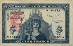 5 Francs NUEVAS HÉBRIDAS  1945 P.05 BC