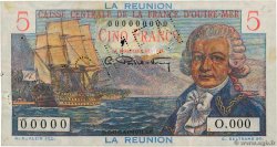 5 Francs Bougainville Spécimen REUNION INSEL  1946 P.41s fSS