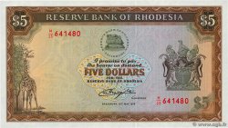 5 Dollars RHODÉSIE  1979 P.40a NEUF