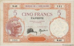 5 Francs TAHITI  1932 P.11b VF+