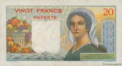 20 Francs TAHITI  1951 P.21b q.AU