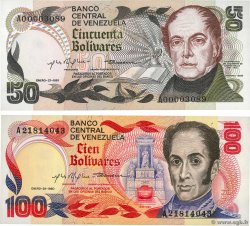 50 et 100 Bolivares Lot VENEZUELA  1980 P.058a et 059a NEUF