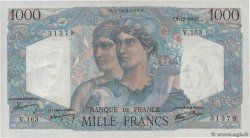 1000 Francs MINERVE ET HERCULE FRANCE  1945 F.41.09 UNC-
