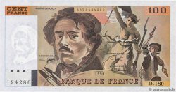 100 Francs DELACROIX imprimé en continu FRANCIA  1990 F.69bis.02d FDC