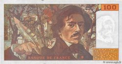 100 Francs DELACROIX imprimé en continu FRANKREICH  1990 F.69bis.02e2 fVZ